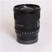 Used Sony FE 20mm f/1.8 G Ultra Wide Angle Prime Lens