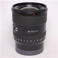 Used Sony FE 20mm f/1.8 G Ultra Wide Angle Prime Lens