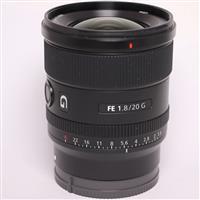 Used Sony FE 20mm f/1.8 G Ultra Wide Angle Prime Lens
