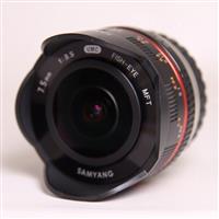 Used Samyang 7.5mm f/3.5 UMC Fisheye Micro Four Thirds Lens Black