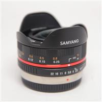 Used Samyang 7.5mm f/3.5 UMC Fisheye Micro Four Thirds Lens Black