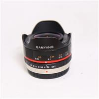 Used Samyang 7.5mm f/3.5 UMC Fisheye Micro Four Thirds Lens Black