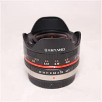 Used Samyang 7.5mm f/3.5 UMC Fisheye Micro Four Thirds Lens Black