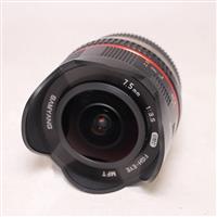 Used Samyang 7.5mm f/3.5 UMC Fisheye Micro Four Thirds Lens Black