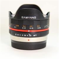 Used Samyang 7.5mm f/3.5 UMC Fisheye Micro Four Thirds Lens Black