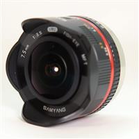 Used Samyang 7.5mm f/3.5 UMC Fisheye Micro Four Thirds Lens Black