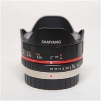 Used Samyang 7.5mm f/3.5 UMC Fisheye Micro Four Thirds Lens Black
