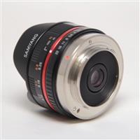Used Samyang 7.5mm f/3.5 UMC Fisheye Micro Four Thirds Lens Black