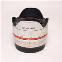 Used Samyang 7.5mm f/3.5 UMC Fisheye Micro Four Thirds Lens Silver