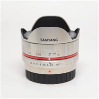Used Samyang 7.5mm f/3.5 UMC Fisheye Micro Four Thirds Lens Silver