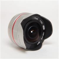Used Samyang 7.5mm f/3.5 UMC Fisheye Micro Four Thirds Lens Silver