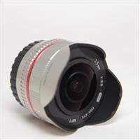 Used Samyang 7.5mm f/3.5 UMC Fisheye Micro Four Thirds Lens Silver