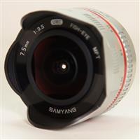 Used Samyang 7.5mm f/3.5 UMC Fisheye Micro Four Thirds Lens Silver