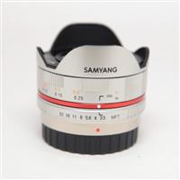 Used Samyang 7.5mm f/3.5 UMC Fisheye Micro Four Thirds Lens Silver