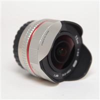 Used Samyang 7.5mm f/3.5 UMC Fisheye Micro Four Thirds Lens Silver