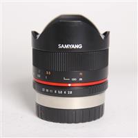 Used Samyang 8mm f/2.8 Fisheye II Lens Fujifilm X