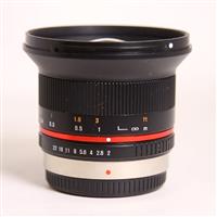 Used Samyang 12mm f/2 NCS CS Ultra Wide Lens Micro Four Thirds Black
