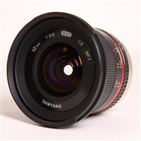 Used Samyang 12mm f/2 NCS CS Ultra Wide Lens Micro Four Thirds Black