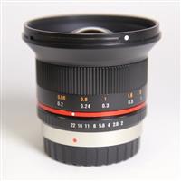Used Samyang 12mm f/2 NCS CS Ultra Wide Lens Micro Four Thirds Black