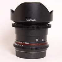 Used Samyang 14mm T3.1 VDSLR ED AS IF UMC II Cine Lens Canon EF