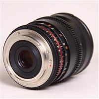 Used Samyang 16mm T2.2 VDSLR ED AS UMC CS II Cine Lens Canon EF