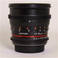 Used Samyang 50mm T1.5 VDSLR AS UMC CS Cine Lens Canon EF