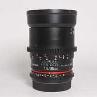 Used Samyang 35mm T1.5 VDSLR AS UMC II Cine Lens Canon EF