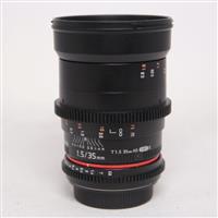 Used Samyang 35mm T1.5 VDSLR AS UMC II Cine Lens Canon EF