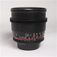 Used Samyang 85mm T1.5 VDSLR AS IF UMC II Cine Lens Nikon F