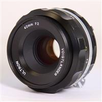 Used Voigtlander 40mm f/2 SL II-S Ultron Lens Black for Nikon F