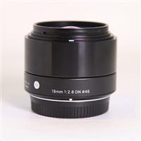 Used Sigma 19mm f/2.8 DN A Black Micro Four Thirds Lens