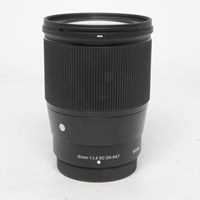 Used Sigma 16mm f/1.4 DC DN Contemporary Lens for Fujifilm X Mount