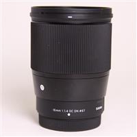 Used Sigma 16mm f/1.4 DC DN Contemporary Lens for Fujifilm X Mount