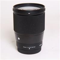 Used Sigma 16mm f/1.4 DC DN Contemporary Lens for Fujifilm X Mount