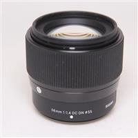 Used Sigma 56mm f/1.4 DC DN Contemporary Lens for Fujifilm X Mount