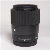 Used Sigma 23mm f/1.4 DC DN Contemporary Lens for Fujifilm X