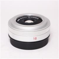 Used Leica Elmarit TL 18 mm f/2.8 ASPH Pancake Lens Silver Anodised