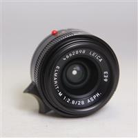 Used Leica Elmarit M 28mm f/2.8 ASPH Lens Black Anodised