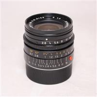 Used Leica Elmarit M 28mm f/2.8 ASPH Lens Black Anodised