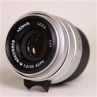 Used Leica Summicron M 35mm f/2 ASPH Lens Silver Anodised