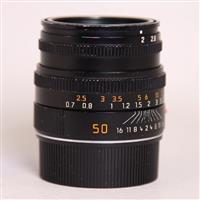 Used Leica Summicron M 50mm f/2 Lens Black Anodised