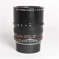 Used Leica APO Summicron M 75mm f/2 ASPH Lens Black Anodised