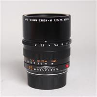 Used Leica APO Summicron M 75mm f/2 ASPH Lens Black Anodised