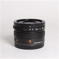 Used Panasonic Leica DG Summilux 15mm f/1.7 ASPH Lens Black