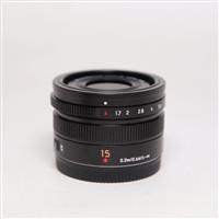 Used Panasonic Leica DG Summilux 15mm f/1.7 ASPH Lens Black