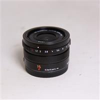 Used Panasonic Leica DG Summilux 15mm f/1.7 ASPH Lens Black