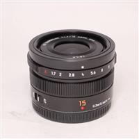 Used Panasonic Leica DG Summilux 15mm f/1.7 ASPH Lens Black