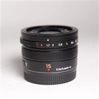 Used Panasonic Leica DG Summilux 15mm f/1.7 ASPH Lens Black
