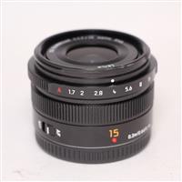 Used Panasonic Leica DG Summilux 15mm f/1.7 ASPH Lens Black