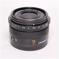 Used Panasonic Leica DG Summilux 15mm f/1.7 ASPH Lens Black